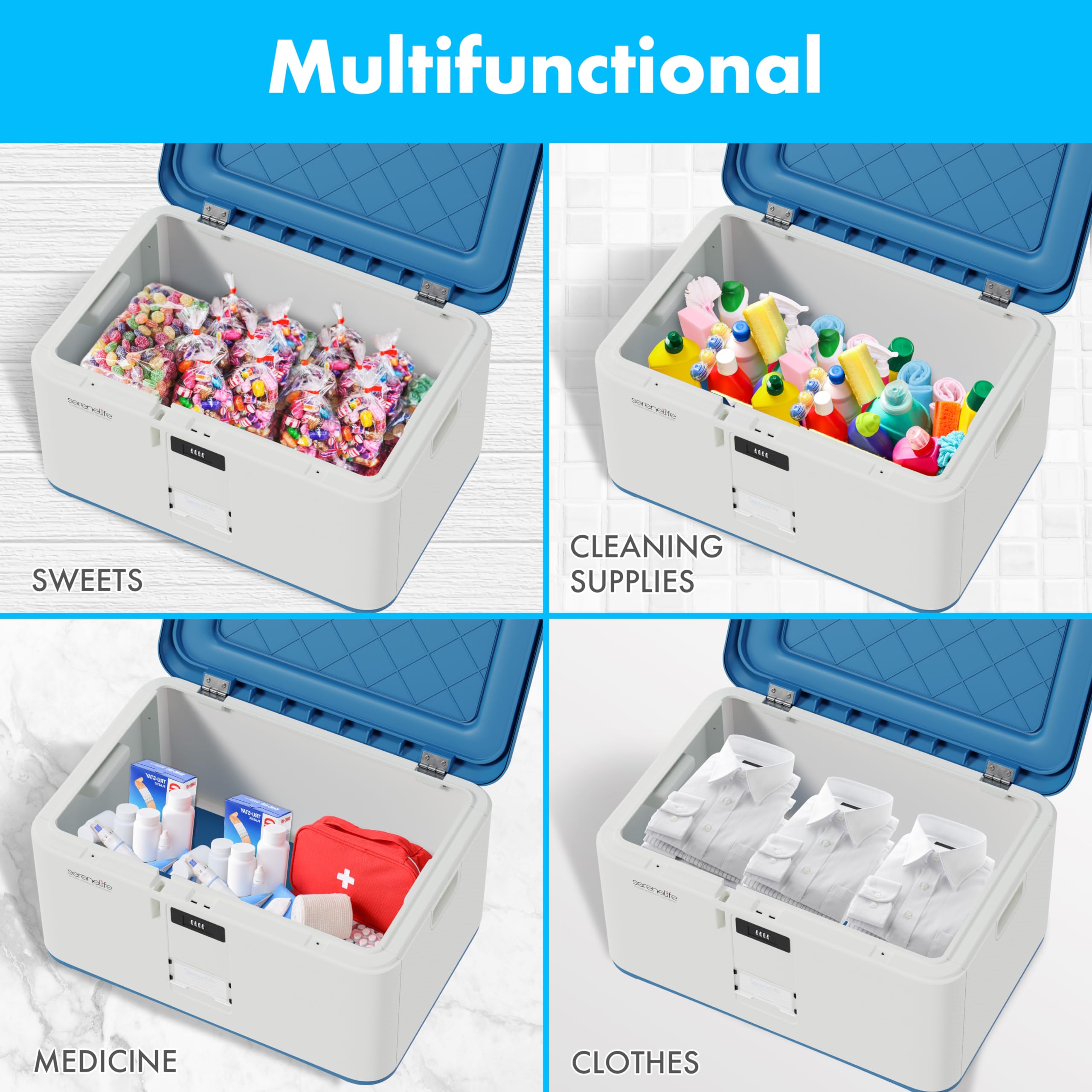 Serene Life 21 Gallon Locking Storage Container - Tough